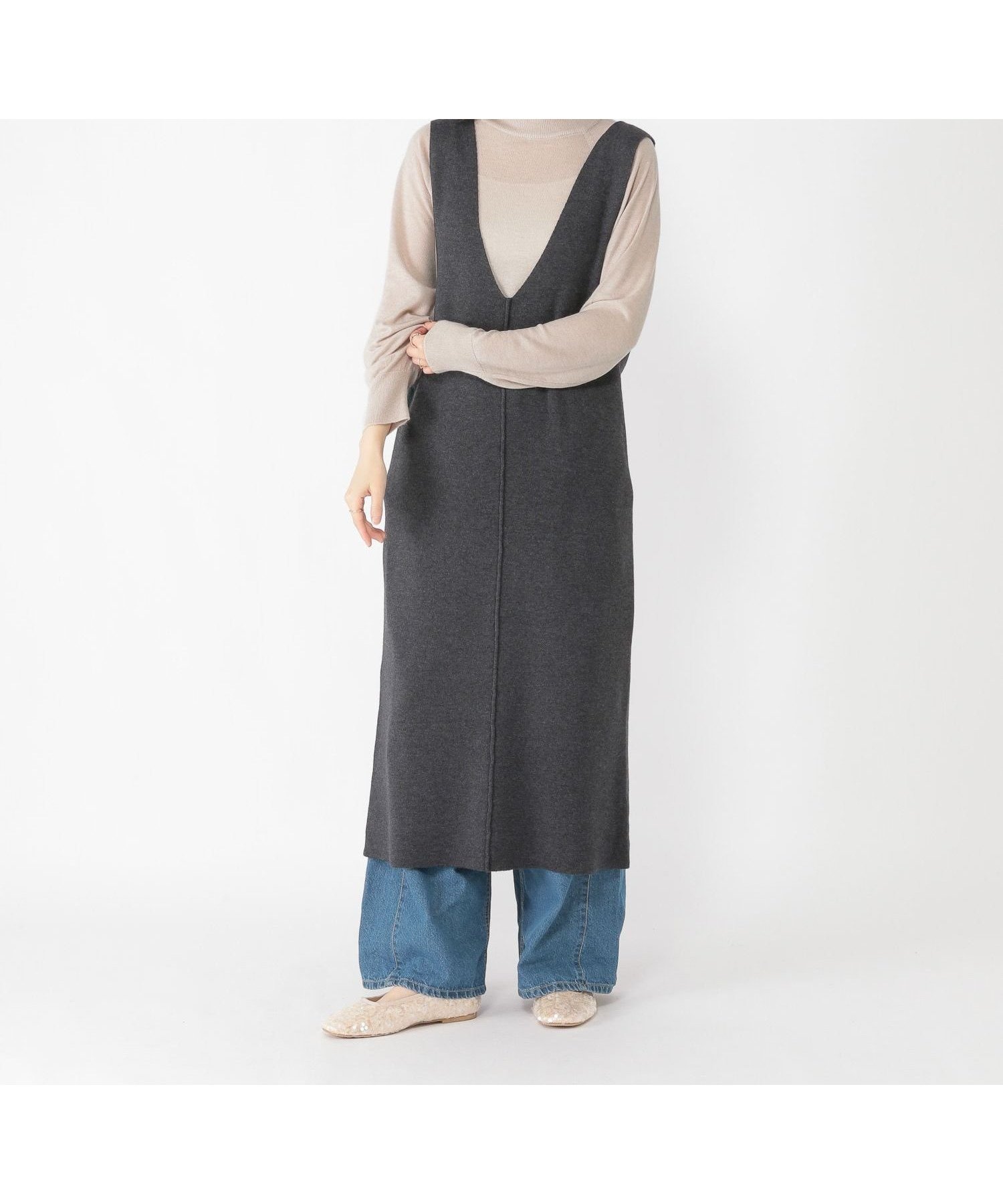 【スタディオ クリップ/studio CLIP】のVネックワンピースニットプルオーバーセット 人気、トレンドファッション・服の通販 founy(ファニー) ファッション Fashion レディースファッション Fashion for Women ワンピース Dresses おすすめ Recommended / Our Picks インナー Innerwear カットソー Cut and Sewn Top ハイネック High Neck, Mock Neck other-1|ID: prp329100004805550 ipo3291000000034870312