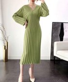 【ミニミニストア/miniministore】のVネック ワンピース レディース グリーン|ID: prp329100004805556 ipo3291000000034870377