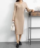 【ミニミニストア/miniministore】のvネック太リブニットワンピース秋冬韓国風 ベージュ|ID: prp329100004805556 ipo3291000000034987850