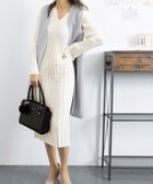 【ミニミニストア/miniministore】のvネック太リブニットワンピース秋冬韓国風 アイボリー|ID: prp329100004805556 ipo3291000000035251160