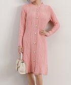【ミニミニストア/miniministore】のケーブルニットワンピース ミニ きれいめ ピンク*ロング丈|ID: prp329100004805563 ipo3291000000034870453