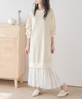 【ラジュール/Lajour】のドッキングスウェットワンピース 人気、トレンドファッション・服の通販 founy(ファニー) ファッション Fashion レディースファッション Fashion for Women ワンピース Dresses なめらか Smooth, Silky Texture サテン Satin, Glossy Fabric サンダル Sandals, Summer Shoes スウェット / スエット Sweatshirt, Sweatwear スニーカー Sneakers, Trainers ドッキング Docking, Mixed Material 楽ちん Easy Fit, Comfortable |ID:prp329100004805570