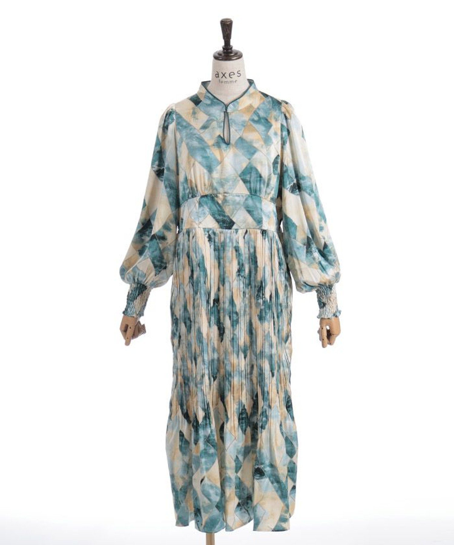 【アクシーズファム/axes femme】のプリーツ切替総柄ワンピース 人気、トレンドファッション・服の通販 founy(ファニー) ファッション Fashion レディースファッション Fashion for Women ワンピース Dresses シンプル Simple, Minimal スリーブ Sleeve, Long Sleeve / Short Sleeve バランス Balance, Style Balance プリーツ Pleats, Pleated 切替 Switching, Contrast Panel other-1|ID: prp329100004805602 ipo3291000000034870733