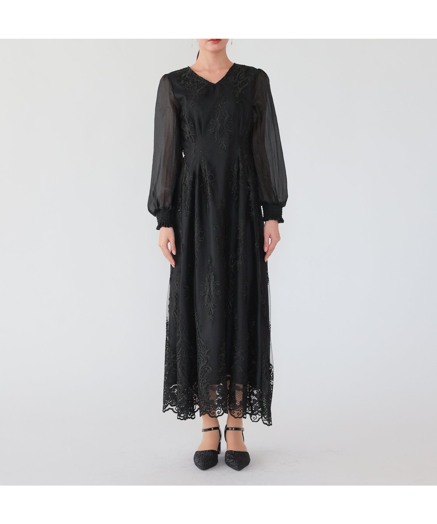 【ハレモード/haremode】の刺繍ロングドレス インテリア・キッズ・メンズ・レディースファッション・服の通販 founy(ファニー) ファッション Fashion レディースファッション Fashion for Women ワンピース Dresses フォーマル・パーティードレス・結婚式用ドレス Elegant & Casual Dresses オーガンジー Organza Fabric クラシカル Classical, Vintage-Inspired シアー Sheer, See-Through シェイプ Shape, Slim Fit スカラップ Scallop, Scalloped Edge スリーブ Sleeve, Long Sleeve / Short Sleeve ドレス Dress, One-Piece フレア Flare, Flared レース Lace, Lace Fabric ロング Long, Long-Length おすすめ Recommended / Our Picks 結婚式 Wedding 披露宴 Wedding Reception 二次会 After Party ブラック|ID: prp329100004805616 ipo3291000000034870823