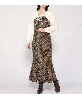 【イング/INGNI】のINGNI/7Gデコルテオープンニットボレロ+マーメイドOP 人気、トレンドファッション・服の通販 founy(ファニー) ファッション Fashion レディースファッション Fashion for Women アウター Coat / Outerwear Collection ボレロ・ショート丈ジャケット / ドレス羽織りに Boleros & Short Jackets トップス・カットソー Cut & Sew Tops ニット Knit Tops & Sweaters サイドジップ Side Zip, Side Zipper チェック Check, Plaid, Tartan ボレロ Bolero, Short Cardigan マーメイド Mermaid, Fishtail Silhouette リボン Ribbon, Bow ロング Long, Long-Length |ID:prp329100004805619