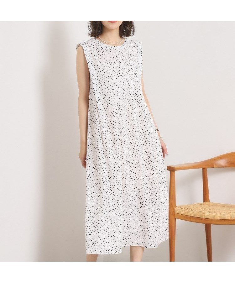 【イッツデモ/ITS' DEMO】の【UVカット/速乾/冷感/洗濯機OK/洗濯後しわになりにくい】麻調ストレッチ肩タックワンピース ラク服シリーズ インテリア・キッズ・メンズ・レディースファッション・服の通販 founy(ファニー) ファッション Fashion レディースファッション Fashion for Women ワンピース Dresses 吸水 Absorbent, Quick-Dry ストレッチ Stretch, Stretchy Fabric スマート Smart, Elegant チェック Check, Plaid, Tartan ドット Polka Dot, Dot Pattern ポケット Pocket, Pocket Detail 無地 Plain, Solid Color ランダム Random, Irregular 再入荷 Restock / Back in Stock おすすめ Recommended / Our Picks 夏 Summer エレガント 上品 Elegant オフホワイト|ID: prp329100004805638 ipo3291000000034871003