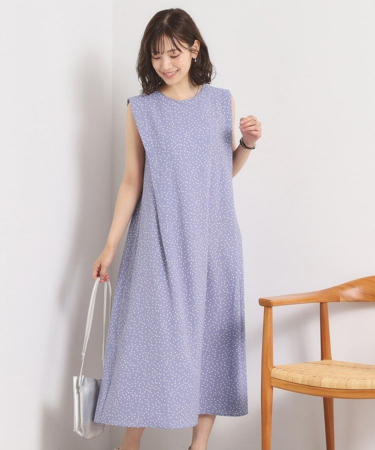 【イッツデモ/ITS' DEMO】の【UVカット/速乾/冷感/洗濯機OK/洗濯後しわになりにくい】麻調ストレッチ肩タックワンピース ラク服シリーズ インテリア・キッズ・メンズ・レディースファッション・服の通販 founy(ファニー) ファッション Fashion レディースファッション Fashion for Women ワンピース Dresses 吸水 Absorbent, Quick-Dry ストレッチ Stretch, Stretchy Fabric スマート Smart, Elegant チェック Check, Plaid, Tartan ドット Polka Dot, Dot Pattern ポケット Pocket, Pocket Detail 無地 Plain, Solid Color ランダム Random, Irregular 再入荷 Restock / Back in Stock おすすめ Recommended / Our Picks 夏 Summer エレガント 上品 Elegant サックスブルー|ID: prp329100004805638 ipo3291000000034871005