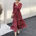 【ミニミニストア/miniministore】のティアードワンピース 長袖 ロングワンピ ワインレッド|ID: prp329100004805639 ipo3291000000034871011