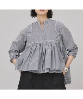 【カレンソロジー/Curensology】 ストライプレイヤードギャザーブラウス人気、トレンドファッション・服の通販 founy(ファニー) ファッション Fashion レディースファッション Fashion for Women トップス・カットソー Cut & Sew Tops シャツ・ブラウス・オフィスカジュアル Elegant Blouses & Button-Ups エアリー Airy Texture エレガント 上品 Elegant 春 Spring ギャザー Gathered, Ruffled スタイリッシュ Stylish, Fashionable ストライプ Stripe, Striped Pattern ランダム Random, Irregular |ID:prp329100004805656