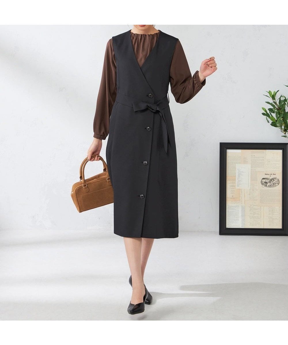 【アー ヴェー ヴェー/a.v.v】の【2WAY/洗える/イージーケア/吸水速乾/ストレッチ】梳毛調ロングジレ・ワンピース インテリア・キッズ・メンズ・レディースファッション・服の通販 founy(ファニー) ファッション Fashion レディースファッション Fashion for Women アウター Coat / Outerwear Collection 洗える Machine Washable カットソー Cut and Sewn Top クロップド Cropped, Short Length 吸水 Absorbent, Quick-Dry ジャケット Jacket, Outerwear ストレッチ Stretch, Stretchy Fabric ストレート Straight, Straight Cut セットアップ Set-Up, Coordinated Outfit タイトスカート Pencil Skirt, Tight Skirt フレア Flare, Flared マニッシュ Mannish, Boyish 楽ちん Easy Fit, Comfortable ワイド Wide, Wide Fit 再入荷 Restock / Back in Stock おすすめ Recommended / Our Picks エレガント 上品 Elegant ビジネス 仕事 通勤 Business / Work / Commuting ブラック|ID: prp329100004805666 ipo3291000000034871268