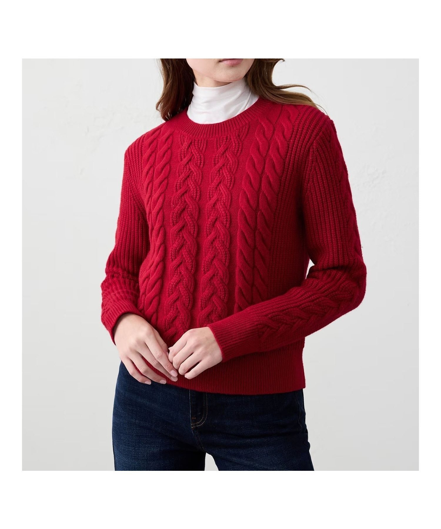 【バナナリパブリック ファクトリーストア/BANANA REPUBLIC FACTORY STORE】のBANANA REPUBLIC FACTORY STORE ケーブルプルオーバーセーター インテリア・キッズ・メンズ・レディースファッション・服の通販 founy(ファニー) ファッション Fashion レディースファッション Fashion for Women トップス・カットソー Cut & Sew Tops カジュアルプルオーバー・ニットトップス Pullovers & Knit Tops / Casual Pullovers シンプル Simple, Minimal デニム Denim, Jeans Material フロント Front, Front Design リラックス Relax, Relaxed Fit A/W・秋冬 Autumn/Winter RED_CHAKRA|ID: prp329100004805674 ipo3291000000034871345
