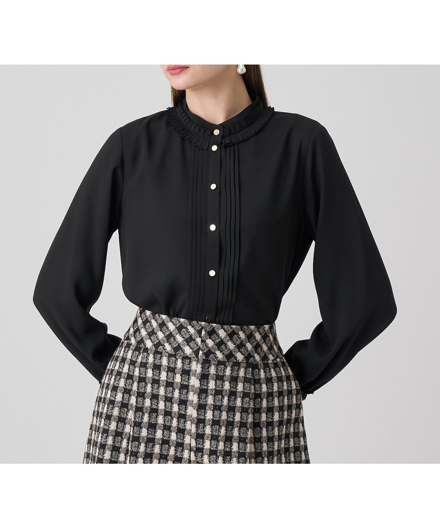 【アナイ/ANAYI】のポリデシンプリーツディテールブラウス インテリア・キッズ・メンズ・レディースファッション・服の通販 founy(ファニー) ファッション Fashion レディースファッション Fashion for Women トップス・カットソー Cut & Sew Tops シャツ・ブラウス・オフィスカジュアル Elegant Blouses & Button-Ups シルク Silk, 100% Silk ジャケット Jacket, Outerwear スマート Smart, Elegant バイアス Bias, Diagonal Cut フロント Front, Front Design プリーツ Pleats, Pleated A/W・秋冬 Autumn/Winter 再入荷 Restock / Back in Stock エレガント 上品 Elegant ビジネス 仕事 通勤 Business / Work / Commuting black|ID: prp329100004805689 ipo3291000000034871492