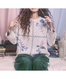 【ホコモモラ/Jocomomola】のEl galgo フラワーモチーフニットプルオーバー 人気、トレンドファッション・服の通販 founy(ファニー) ファッション Fashion レディースファッション Fashion for Women トップス・カットソー Cut & Sew Tops ニット Knit Tops & Sweaters カジュアルプルオーバー・ニットトップス Pullovers & Knit Tops / Casual Pullovers 花柄・フラワープリント・モチーフ Floral Prints & Motifs / Flower Pattern Tops インナー Innerwear 春 Spring 秋 Autumn カーディガン Cardigan, Knitwear ショルダー Shoulder, Shoulder Strap ジャカード/ジャガード Jacquard, Woven Pattern デニム Denim, Jeans Material ドロップ Drop Shoulder, Dropped Style ハイネック High Neck, Mock Neck ボトム Bottoms, Lower Wear ポケット Pocket, Pocket Detail 無地 Plain, Solid Color 冬 Winter / This Winter おすすめ Recommended / Our Picks 犬 Dog 夏 Summer |ID:prp329100004805753