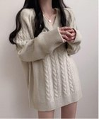 【チェルカ/CERCA】のNia/ケーブル編み Vネックミニニットワンピース 《今季注目のブラウンが新登場》 人気、トレンドファッション・服の通販 founy(ファニー) ファッション Fashion レディースファッション Fashion for Women ワンピース Dresses ニットワンピース Knit Dresses ガーリー Girly, Feminine Style 今季 This Season, Current Season ストッキング Stockings, Sheer Tights ソックス Socks, Hosiery ルーズ Loose, Oversized レース Lace, Lace Fabric ロング Long, Long-Length 再入荷 Restock / Back in Stock thumbnail アイボリー|ID: prp329100004805756 ipo3291000000034872140