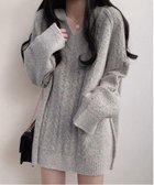 【チェルカ/CERCA】のNia/ケーブル編み Vネックミニニットワンピース 《今季注目のブラウンが新登場》 人気、トレンドファッション・服の通販 founy(ファニー) ファッション Fashion レディースファッション Fashion for Women ワンピース Dresses ニットワンピース Knit Dresses ガーリー Girly, Feminine Style 今季 This Season, Current Season ストッキング Stockings, Sheer Tights ソックス Socks, Hosiery ルーズ Loose, Oversized レース Lace, Lace Fabric ロング Long, Long-Length 再入荷 Restock / Back in Stock thumbnail グレー|ID: prp329100004805756 ipo3291000000034872142