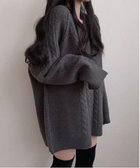 【チェルカ/CERCA】のNia/ケーブル編み Vネックミニニットワンピース 《今季注目のブラウンが新登場》 人気、トレンドファッション・服の通販 founy(ファニー) ファッション Fashion レディースファッション Fashion for Women ワンピース Dresses ニットワンピース Knit Dresses ガーリー Girly, Feminine Style 今季 This Season, Current Season ストッキング Stockings, Sheer Tights ソックス Socks, Hosiery ルーズ Loose, Oversized レース Lace, Lace Fabric ロング Long, Long-Length 再入荷 Restock / Back in Stock thumbnail ダークグレー|ID: prp329100004805756 ipo3291000000034872143