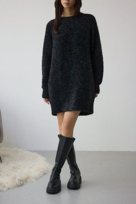 【アズール バイ マウジー/AZUL by moussy】のラメシャギーニットワンピース 人気、トレンドファッション・服の通販 founy(ファニー) ファッション Fashion レディースファッション Fashion for Women ワンピース Dresses ニットワンピース Knit Dresses おすすめ Recommended / Our Picks ウォーム Warm Fabric サテン Satin, Glossy Fabric シンプル Simple, Minimal チュニック Tunic, Long Top トレンド Trend, Trending Now フェミニン Feminine, Girly ホリデーシーズン Holiday Season ボトム Bottoms, Lower Wear ミックス Mix, Mixed Style ロング Long, Long-Length エレガント 上品 Elegant 冬 Winter / This Winter 畦 Ribbed Knit |ID:prp329100004805765