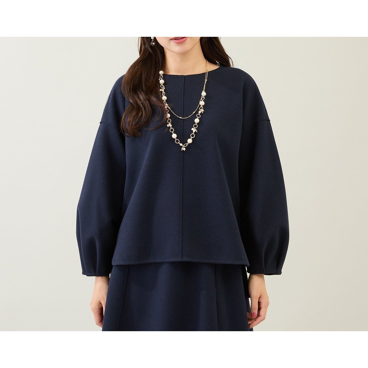 【ローズティアラ/Rose Tiara】の【セットアップ対応】プルオーバー インテリア・キッズ・メンズ・レディースファッション・服の通販 founy(ファニー) ファッション Fashion レディースファッション Fashion for Women トップス・カットソー Cut & Sew Tops カジュアルプルオーバー・ニットトップス Pullovers & Knit Tops / Casual Pullovers セットアップ Set-Up, Coordinated Outfit フェミニン Feminine, Girly フォルム Silhouette, Form ダークブルー|ID: prp329100004805784 ipo3291000000034872500