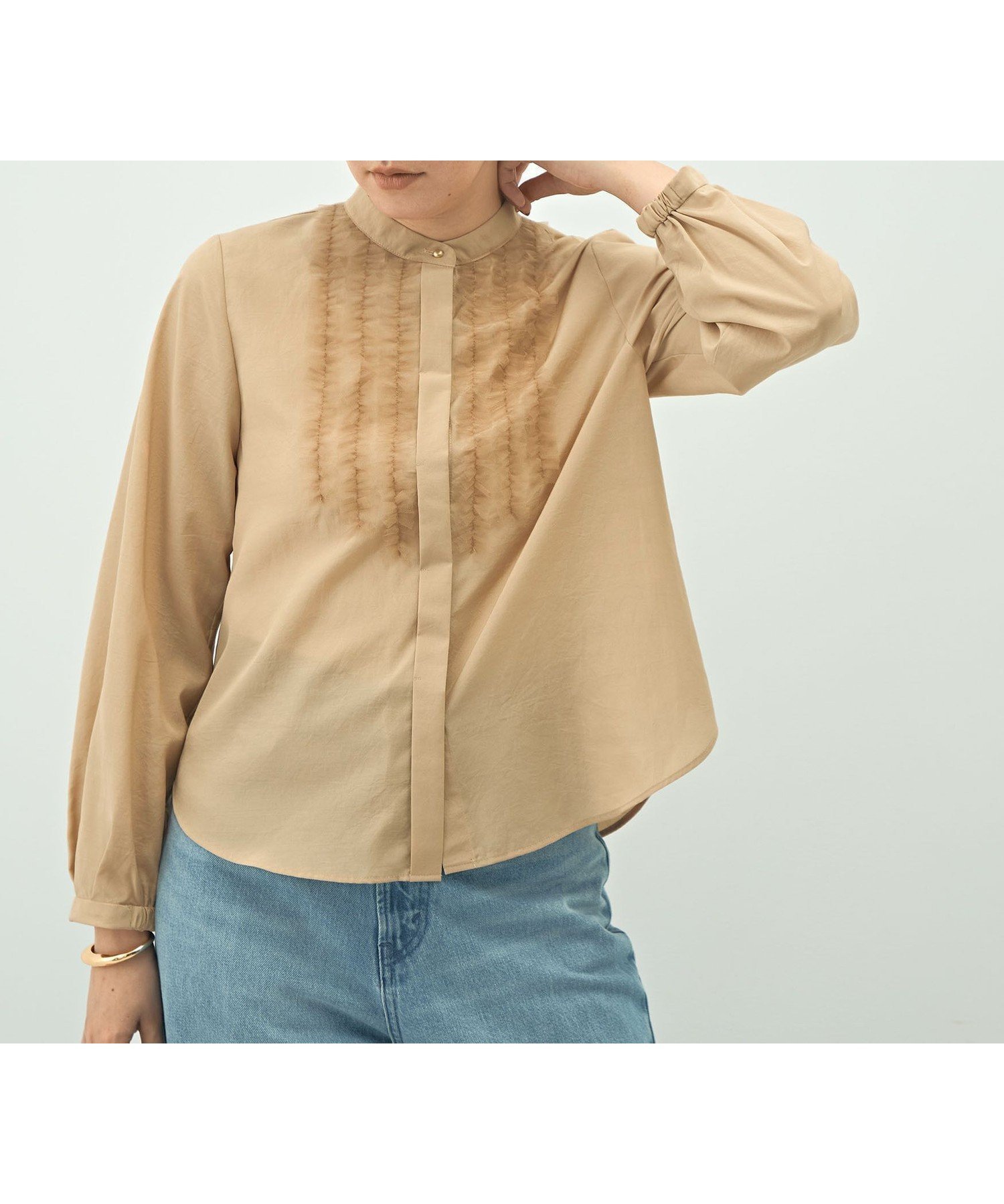 【ノーリーズ/NOLLEY'S】のウォッシャブル前チュールフリルブラウス インテリア・キッズ・メンズ・レディースファッション・服の通販 founy(ファニー) ファッション Fashion レディースファッション Fashion for Women トップス・カットソー Cut & Sew Tops シャツ・ブラウス・オフィスカジュアル Elegant Blouses & Button-Ups ウォッシャブル Machine Washable ジャケット Jacket, Outerwear ジョーゼット Georgette, Semi-Sheer Fabric フリル Frill, Ruffle フロント Front, Front Design ラベンダー Lavender おすすめ Recommended / Our Picks 2025年 2025 2025-2026秋冬・A/W Autumn/Winter 2025–26 AW25–26 キャメル|ID: prp329100004805810 ipo3291000000034872707