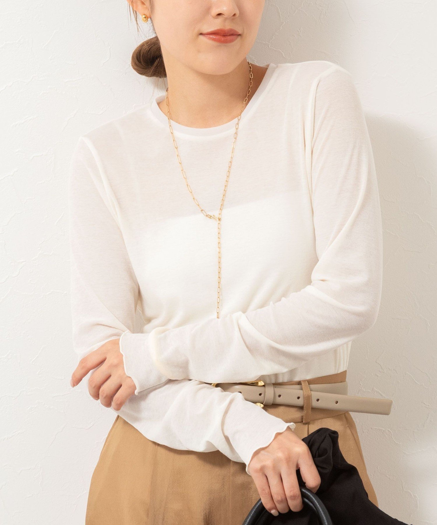 【ノーリーズ/NOLLEY'S】のウォッシャブルシアーフライスロンT インテリア・キッズ・メンズ・レディースファッション・服の通販 founy(ファニー) ファッション Fashion レディースファッション Fashion for Women トップス・カットソー Cut & Sew Tops ロングTシャツ・Tシャツ Longline T-Shirts & Tees インナー Innerwear 秋 Autumn シアー Sheer, See-Through 人気 Popular, Best Seller おすすめ Recommended / Our Picks 2025年 2025 2025-2026秋冬・A/W Autumn/Winter 2025–26 AW25–26 オフホワイト|ID: prp329100004805846 ipo3291000000034873094