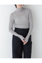 【ヒューマンウーマン/HUMAN WOMAN】のシアータートルプルオーバー 人気、トレンドファッション・服の通販 founy(ファニー) ファッション Fashion レディースファッション Fashion for Women トップス・カットソー Cut & Sew Tops カジュアルプルオーバー・ニットトップス Pullovers & Knit Tops / Casual Pullovers おすすめ Recommended / Our Picks スリム Slim, Slim Fit タートルネック Turtleneck, High Neck フィット Fit, Slim Fit thumbnail ライトグレー×ブラック3|ID: prp329100004805872 ipo3291000000034873299