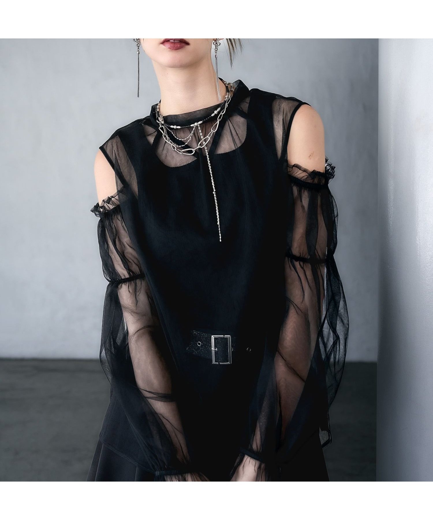 【ハレ/HARE】の【百田夏菜子着用/OCCASION】2WAYオフショルシアートップス インテリア・キッズ・メンズ・レディースファッション・服の通販 founy(ファニー) ファッション Fashion レディースファッション Fashion for Women トップス・カットソー Cut & Sew Tops おすすめ Recommended / Our Picks インナー Innerwear キャミワンピース Cami Dress, Slip Dress シフォン Chiffon, Lightweight Fabric シャーリング Shirring, Ruched チュール Tulip, Tulip Motif トレンド Trend, Trending Now ビスチェ Bustier, Corset Top エレガント 上品 Elegant 夏 Summer 結婚式 Wedding ブラック09|ID: prp329100004805934 ipo3291000000034873654