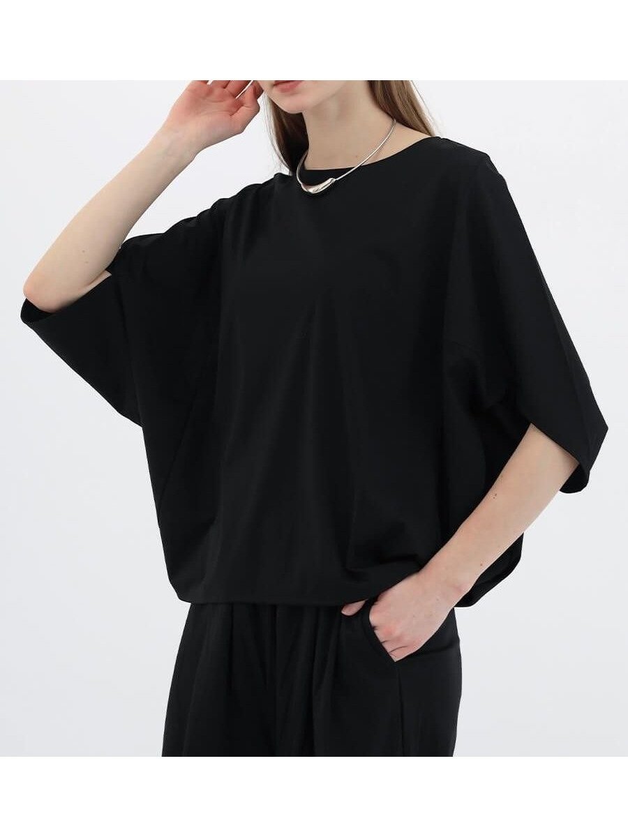 【ラシュッド/LASUD】のソフィア天竺PO インテリア・キッズ・メンズ・レディースファッション・服の通販 founy(ファニー) ファッション Fashion レディースファッション Fashion for Women カットソー Cut and Sewn Top シンプル Simple, Minimal 夏 Summer エレガント 上品 Elegant ブラック|ID: prp329100004805938 ipo3291000000034873672