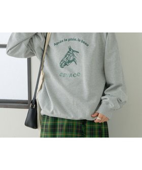 【チャオパニックティピー/CIAOPANIC TYPY】の【GEVACO】裏毛刺繍プリントプルオーバー 人気、トレンドファッション・服の通販 founy(ファニー) ファッション Fashion レディースファッション Fashion for Women トップス・カットソー Cut & Sew Tops カジュアルプルオーバー・ニットトップス Pullovers & Knit Tops / Casual Pullovers グラフィック Graphic, Graphic Design スウェット / スエット Sweatshirt, Sweatwear スニーカー Sneakers, Trainers スラックス Slacks, Dress Pants スリーブ Sleeve, Long Sleeve / Short Sleeve デニム Denim, Jeans Material バランス Balance, Style Balance プリント Print, Printed Pattern ボトム Bottoms, Lower Wear ルーズ Loose, Oversized ロング Long, Long-Length ワーク Workwear, Utility Style おすすめ Recommended / Our Picks |ID:prp329100004805941