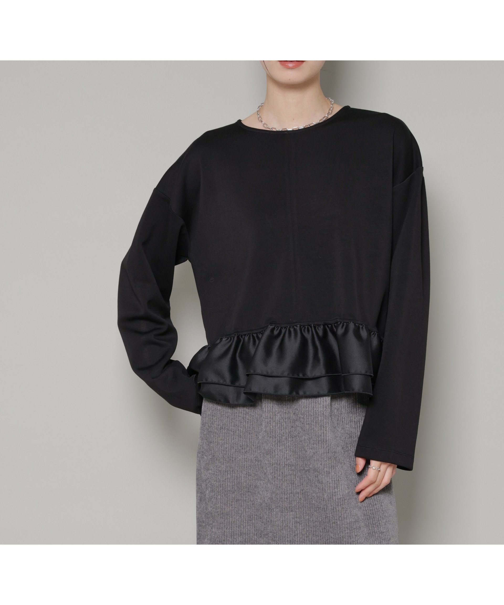 【ナノ ユニバース/nano universe】のダンボールカットサテンペプラムトップス インテリア・キッズ・メンズ・レディースファッション・服の通販 founy(ファニー) ファッション Fashion レディースファッション Fashion for Women トップス・カットソー Cut & Sew Tops ウォッシャブル Machine Washable サテン Satin, Glossy Fabric ジャケット Jacket, Outerwear デニム Denim, Jeans Material ドッキング Docking, Mixed Material ペプラム Peplum, Flared Hem ボックス Boxy, Box Shape ワイド Wide, Wide Fit アウトレット Outlet / Clearance エレガント 上品 Elegant セレモニー Ceremony 2026年 2026 ブラック|ID: prp329100004805996 ipo3291000000034874145