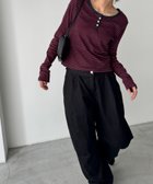 【キャナルジーン/CANAL JEAN】のHARING ボーダーヘンリーロングTシャツ 人気、トレンドファッション・服の通販 founy(ファニー) ファッション Fashion レディースファッション Fashion for Women トップス・カットソー Cut & Sew Tops シャツ・ブラウス・オフィスカジュアル Elegant Blouses & Button-Ups ロングTシャツ・Tシャツ Longline T-Shirts & Tees おすすめ Recommended / Our Picks ボーダー Border, Stripe リラックス Relax, Relaxed Fit thumbnail レッド|ID: prp329100004806006 ipo3291000000034874230