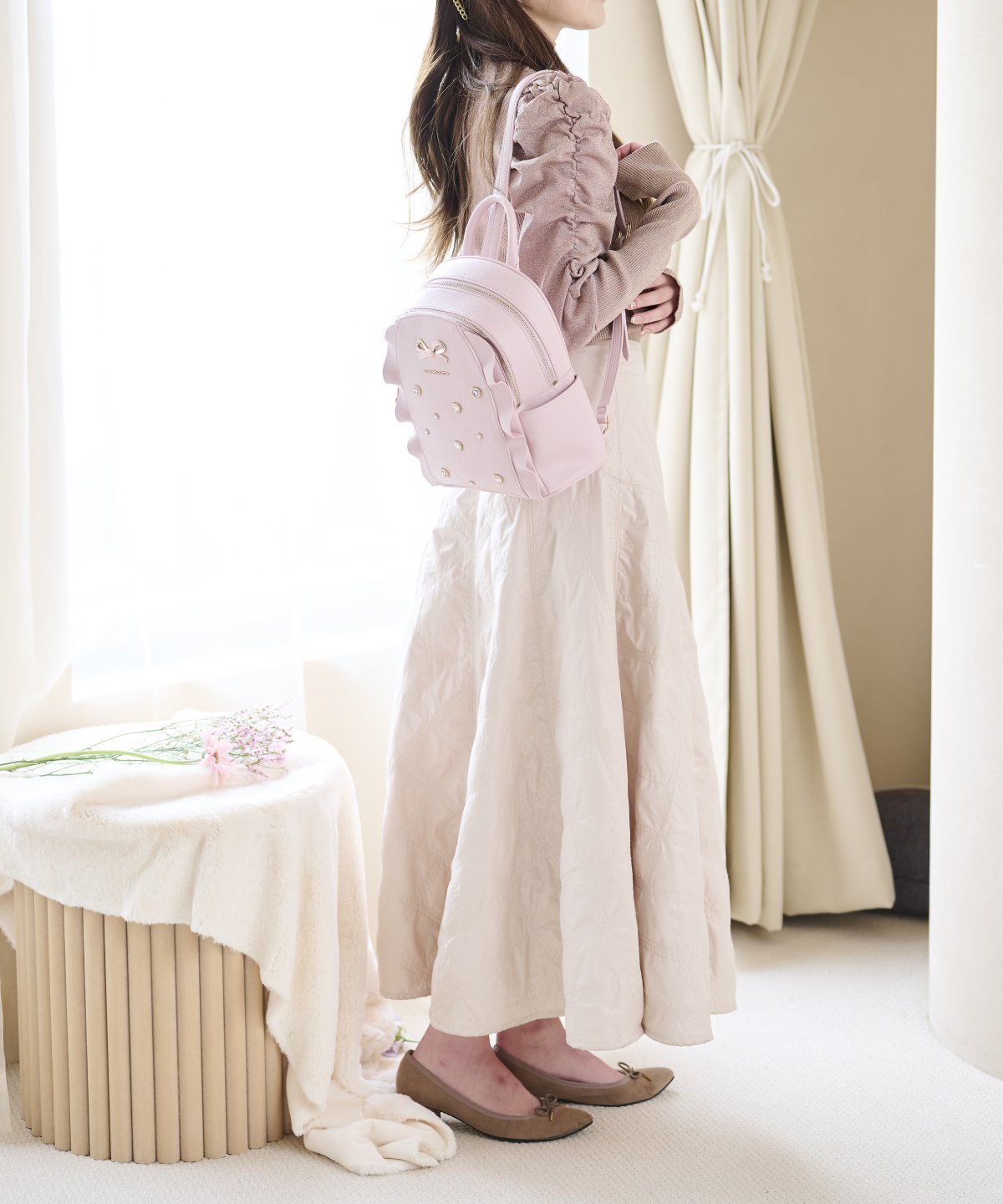 【サマンサ ベガ/SamanthaVega】のビジューフラッターリュック インテリア・キッズ・メンズ・レディースファッション・服の通販 founy(ファニー) ファッション Fashion レディースファッション Fashion for Women コンパクト Compact, Small Size フリル Frill, Ruffle リュック Backpack, Rucksack 定番 Standard, Basic Item 財布 Wallet, Purse ピンク|ID: prp329100004806505 ipo3291000000034878459