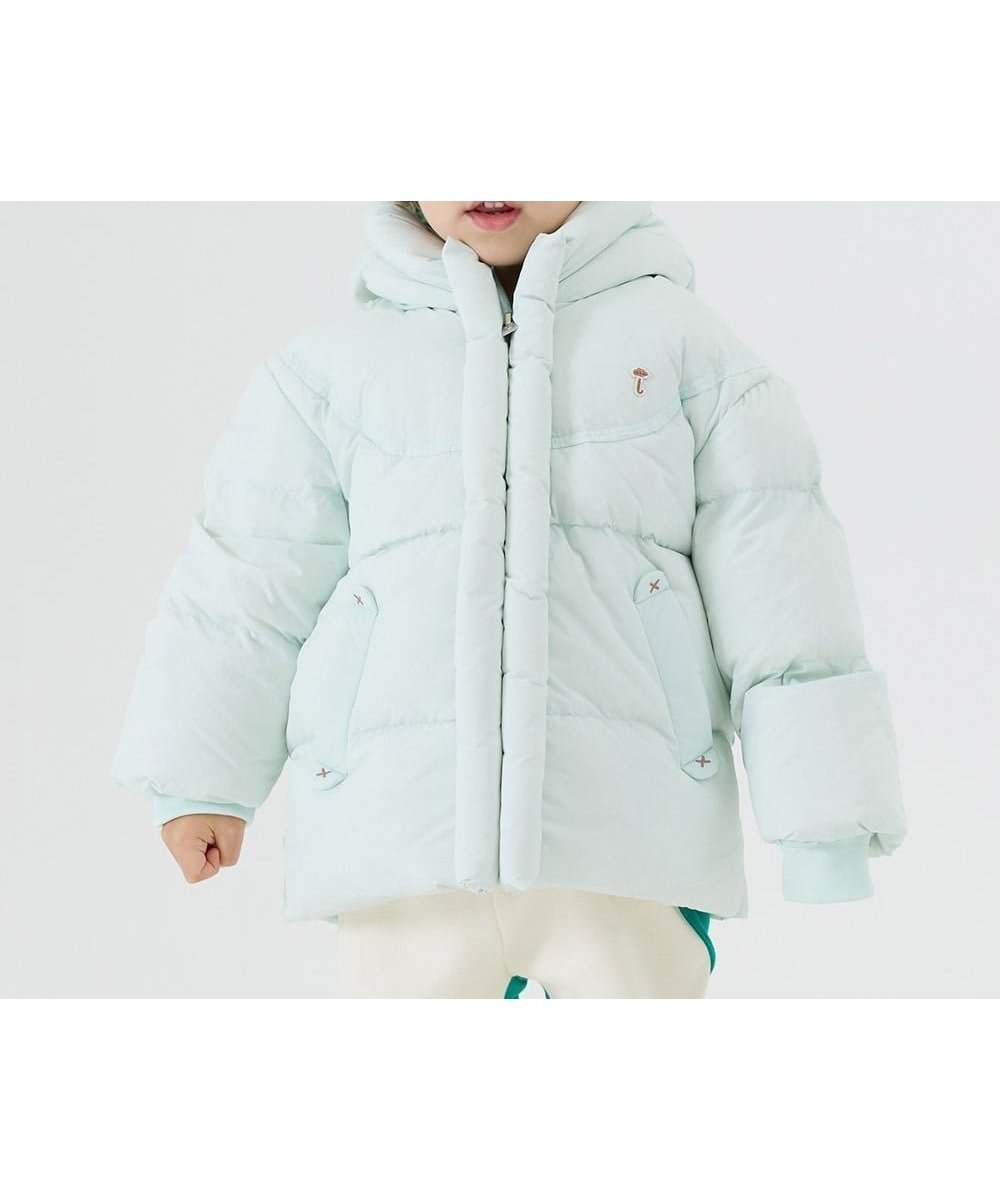 【モイモルン/moimoln / KIDS】のクラウドフード付きダックダウンジャケット インテリア・キッズ・メンズ・レディースファッション・服の通販 founy(ファニー) 　ファッション　Fashion　キッズファッション　Fashion for Kids　アウター　Coat Outerwear /Kids　シンプル　Simple, Minimal　ジャケット　Jacket, Outerwear　ダウン　Down, Puffer　人気　Popular, Best Seller　フィット　Fit, Slim Fit　フロント　Front, Front Design　ベスト　Vest, Waistcoat　ポケット　Pocket, Pocket Detail　冬　Winter / This Winter　ミント|ID: prp329100004806536 ipo3291000000034878715