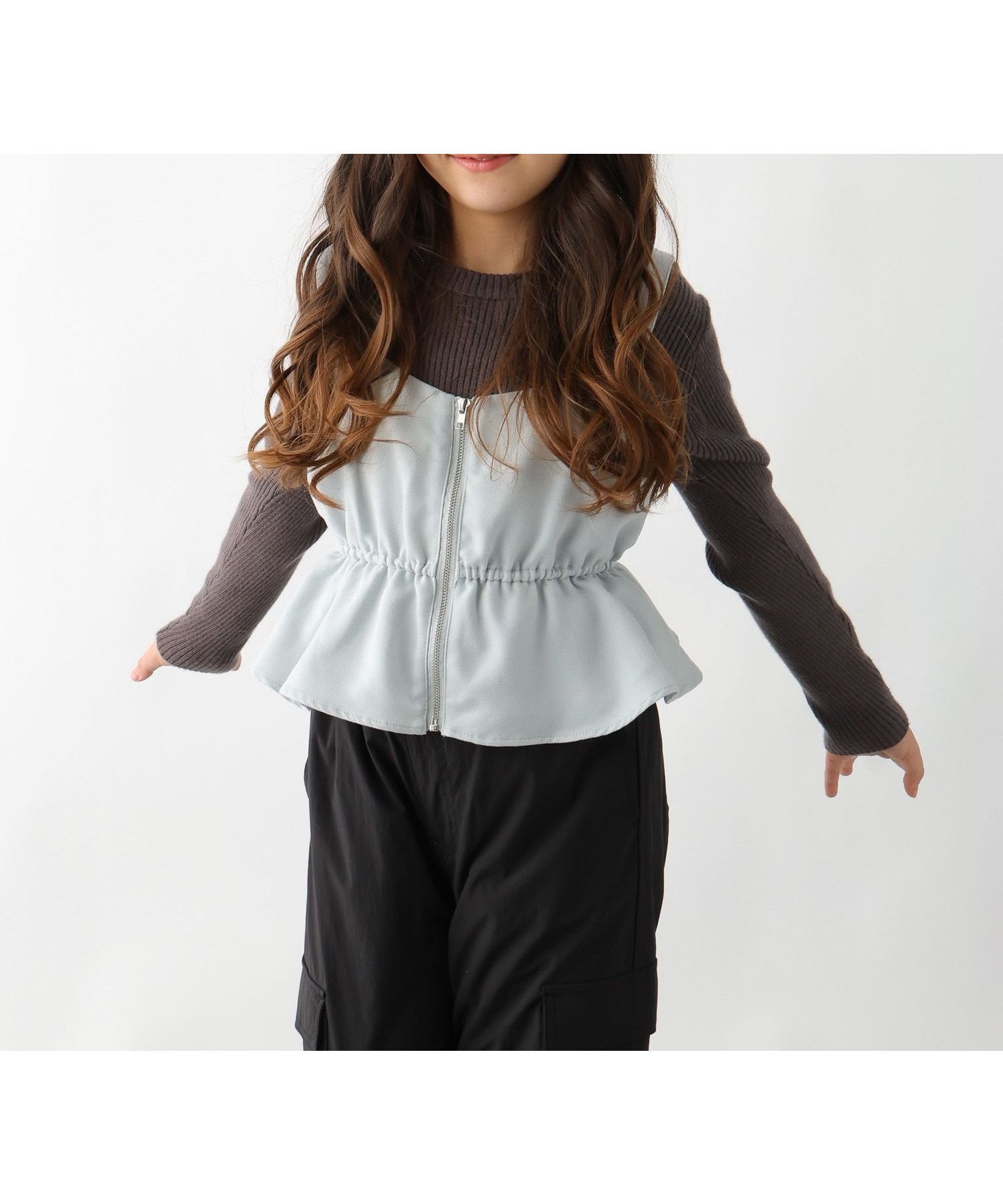 【グローバルワーク/GLOBAL WORK / KIDS】のトクトク2setメルティベスト/キッズ/593431 インテリア・キッズ・メンズ・レディースファッション・服の通販 founy(ファニー) ファッション Fashion キッズファッション Fashion for Kids おすすめ Recommended / Our Picks インナー Innerwear サテン Satin, Glossy Fabric ショート Short, Short Length デニム Denim, Jeans Material トレンド Trend, Trending Now ビスチェ Bustier, Corset Top フレア Flare, Flared ペプラム Peplum, Flared Hem ボトム Bottoms, Lower Wear ロング Long, Long-Length 人気 Popular, Best Seller チャコール×ベロアサックス81|ID: prp329100004806540 ipo3291000000034878740