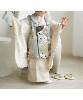 【ウタタネ/utatane / KIDS】のひよこ商店 七五三 着物 3歳 男の子 被布セット ミント七宝*クリーム金彩 人気、トレンドファッション・服の通販 founy(ファニー) ファッション Fashion キッズファッション Fashion for Kids 人気 Popular, Best Seller |ID:prp329100004806555