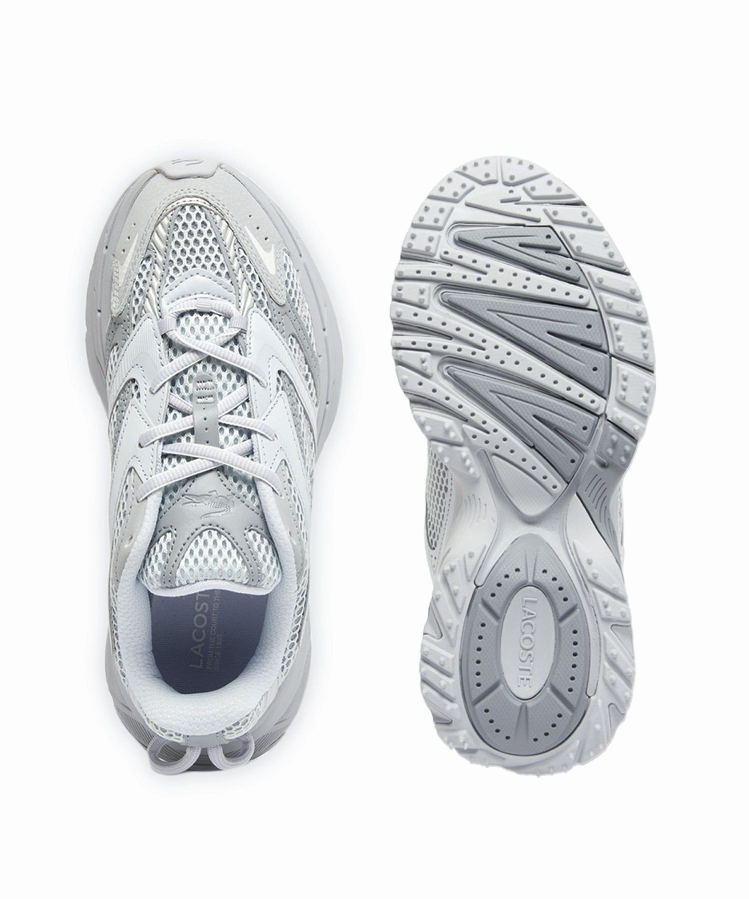 【ラコステ/LACOSTE】のレディース L003 NEO SHOT 125 1 SFA ビッグメッシュ ハイテクスニーカー インテリア・キッズ・メンズ・レディースファッション・服の通販 founy(ファニー) ファッション Fashion レディースファッション Fashion for Women クッション Cushion, Throw Pillow コンビ Combo, Combination Style スニーカー Sneakers, Trainers パターン Pattern, Design Print ビッグ Big, Oversized フィット Fit, Slim Fit メッシュ Mesh, Net Fabric メンズ Men's, Menswear ラバー Rubber, Rubber Sole ライトグレー|ID: prp329100004806657 ipo3291000000034879448
