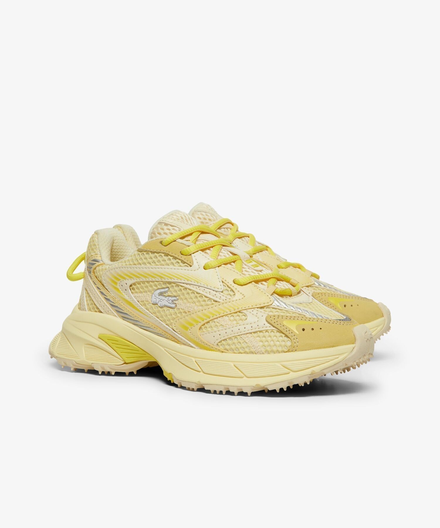 【ラコステ/LACOSTE】のレディース L003 NEO SHOT 125 1 SFA ビッグメッシュ ハイテクスニーカー インテリア・キッズ・メンズ・レディースファッション・服の通販 founy(ファニー) ファッション Fashion レディースファッション Fashion for Women クッション Cushion, Throw Pillow コンビ Combo, Combination Style スニーカー Sneakers, Trainers パターン Pattern, Design Print ビッグ Big, Oversized フィット Fit, Slim Fit メッシュ Mesh, Net Fabric メンズ Men's, Menswear ラバー Rubber, Rubber Sole ライトイエロー|ID: prp329100004806657 ipo3291000000034879455