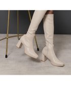 【エスペランサ/ESPERANZA】のスクエアトゥロングブーツ アイボリー|ID: prp329100004806665 ipo3291000000034879506