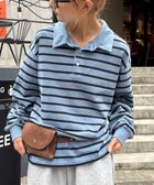 【チャオパニックティピー/CIAOPANIC TYPY】のピグメント加工ボーダー襟付きトップス 人気、トレンドファッション・服の通販 founy(ファニー) ファッション Fashion レディースファッション Fashion for Women トップス・カットソー Cut & Sew Tops アクセサリー Fashion Accessories スウェット / スエット Sweatshirt, Sweatwear デニム Denim, Jeans Material トレンド Trend, Trending Now バランス Balance, Style Balance フェミニン Feminine, Girly ボーダー Border, Stripe リラックス Relax, Relaxed Fit ルーズ Loose, Oversized おすすめ Recommended / Our Picks thumbnail ブルー|ID: prp329100004806670 ipo3291000000034879563