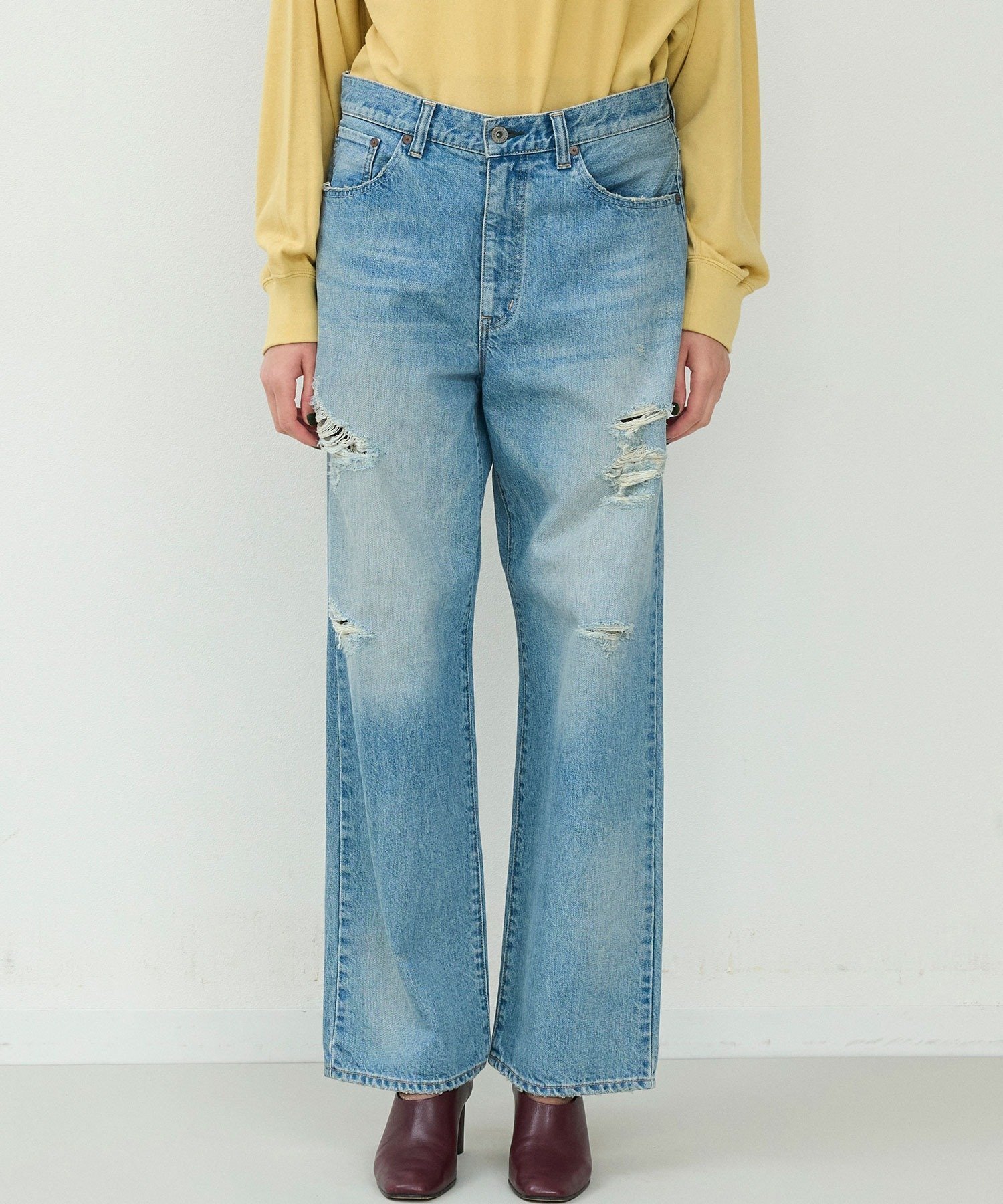 【ジョンブルプライベートラボ/Johnbull Private labo】のハードワーカーデニムワイドストレートパンツ インテリア・キッズ・メンズ・レディースファッション・服の通販 founy(ファニー) ファッション Fashion レディースファッション Fashion for Women パンツ Pants & Trousers ヴィンテージ Vintage Style 春 Spring 秋 Autumn ショート Short, Short Length シンプル Simple, Minimal ジーンズ Jeans, Denim Pants スウェット / スエット Sweatshirt, Sweatwear ストレート Straight, Straight Cut タートルネック Turtleneck, High Neck ダメージ Distressed, Destroyed テレコ Ribbed, Rib Stitch デニム Denim, Jeans Material 定番 Standard, Basic Item ブルゾン Blouson, Bomber Jacket ボーダー Border, Stripe ポケット Pocket, Pocket Detail ルーズ Loose, Oversized レギュラー Regular, Standard Fit ワイド Wide, Wide Fit 冬 Winter / This Winter おすすめ Recommended / Our Picks 夏 Summer ライトブルー|ID: prp329100004806722 ipo3291000000034879808