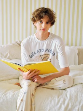 【ジェラートピケ オム/GELATO PIQUE HOMME / MEN】の【HOMME】sleeping cat ワンポイントTシャツ 人気、トレンドファッション・服の通販 founy(ファニー) ファッション Fashion メンズファッション Fashion for Men なめらか Smooth, Silky Texture スマート Smart, Elegant プリント Print, Printed Pattern ロング Long, Long-Length ワンポイント One Point, Statement Accent 猫 Cat, Kitty |ID:prp329100004806739