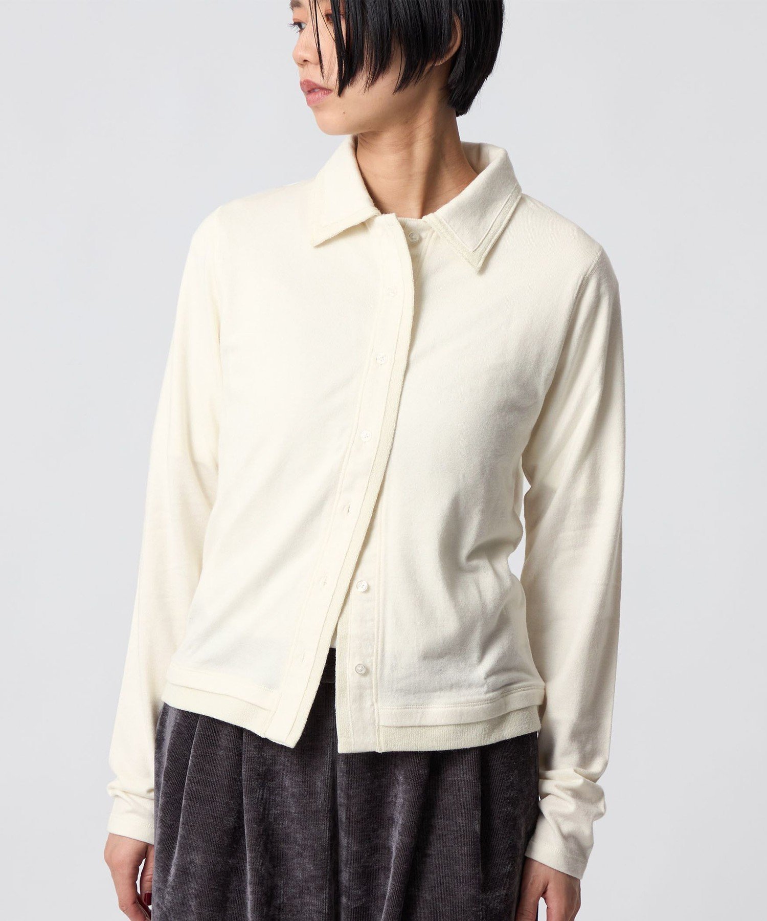 【シテン/CITEN】のCITEN ダブル衿風カットトップ インテリア・キッズ・メンズ・レディースファッション・服の通販 founy(ファニー) ファッション Fashion レディースファッション Fashion for Women カットソー Cut and Sewn Top コンパクト Compact, Small Size シンプル Simple, Minimal スラックス Slacks, Dress Pants ダブル Double, Double-Breasted デニム Denim, Jeans Material バランス Balance, Style Balance フィット Fit, Slim Fit ボトム Bottoms, Lower Wear おすすめ Recommended / Our Picks エレガント 上品 Elegant WHITE|ID: prp329100004806787 ipo3291000000034880350