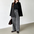 【ココモモ/COCOMOMO】の「楽革命」疲れないデニム デニムパンツ ストレッチデニム ウエスト調整 人気、トレンドファッション・服の通販 founy(ファニー) ファッション Fashion レディースファッション Fashion for Women パンツ Pants & Trousers デニムパンツ・ジーンズ・美脚デニム Denim Jeans & Pants ストレッチ Stretch, Stretchy Fabric ストレート Straight, Straight Cut デニム Denim, Jeans Material フィット Fit, Slim Fit レギュラー Regular, Standard Fit ロング Long, Long-Length thumbnail レギュラー丈・ダークグレー|ID: prp329100004806812 ipo3291000000034880555