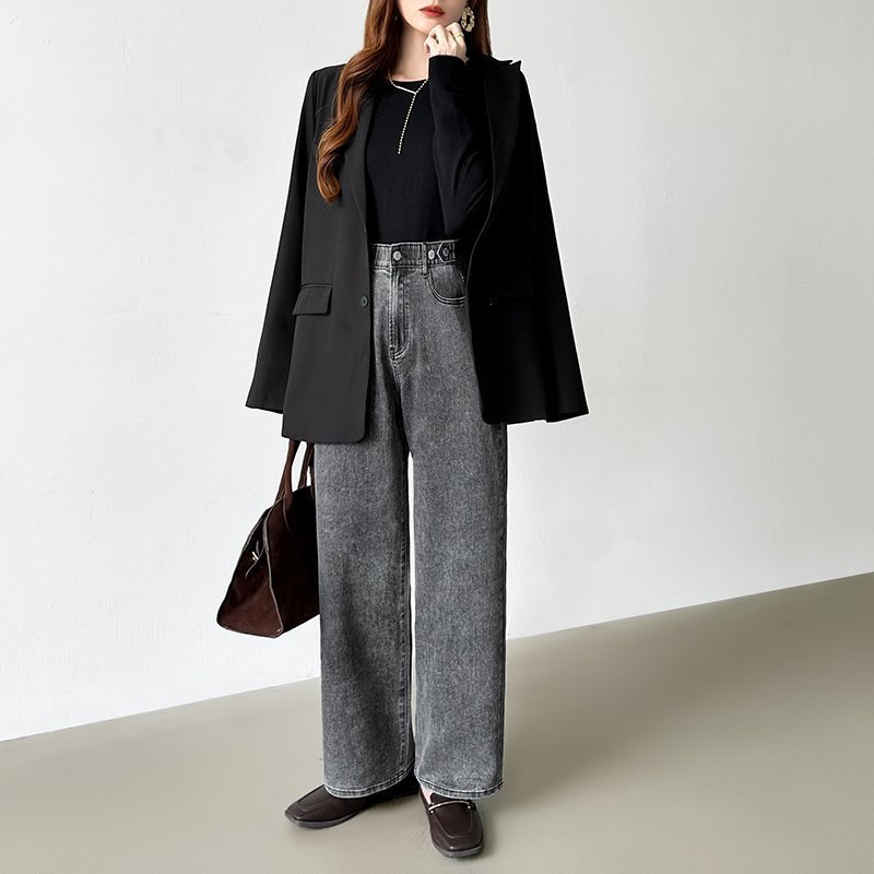 【ココモモ/COCOMOMO】の「楽革命」疲れないデニム デニムパンツ ストレッチデニム ウエスト調整 インテリア・キッズ・メンズ・レディースファッション・服の通販 founy(ファニー) ファッション Fashion レディースファッション Fashion for Women パンツ Pants & Trousers デニムパンツ・ジーンズ・美脚デニム Denim Jeans & Pants ストレッチ Stretch, Stretchy Fabric ストレート Straight, Straight Cut デニム Denim, Jeans Material フィット Fit, Slim Fit レギュラー Regular, Standard Fit ロング Long, Long-Length レギュラー丈・ダークグレー|ID: prp329100004806812 ipo3291000000034880555