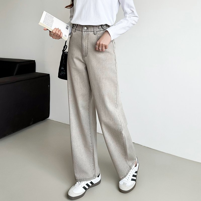 【ココモモ/COCOMOMO】の「楽革命」疲れないデニム デニムパンツ ストレッチデニム ウエスト調整 インテリア・キッズ・メンズ・レディースファッション・服の通販 founy(ファニー) ファッション Fashion レディースファッション Fashion for Women パンツ Pants & Trousers デニムパンツ・ジーンズ・美脚デニム Denim Jeans & Pants ストレッチ Stretch, Stretchy Fabric ストレート Straight, Straight Cut デニム Denim, Jeans Material フィット Fit, Slim Fit レギュラー Regular, Standard Fit ロング Long, Long-Length ロング丈・グレー|ID: prp329100004806812 ipo3291000000034880566