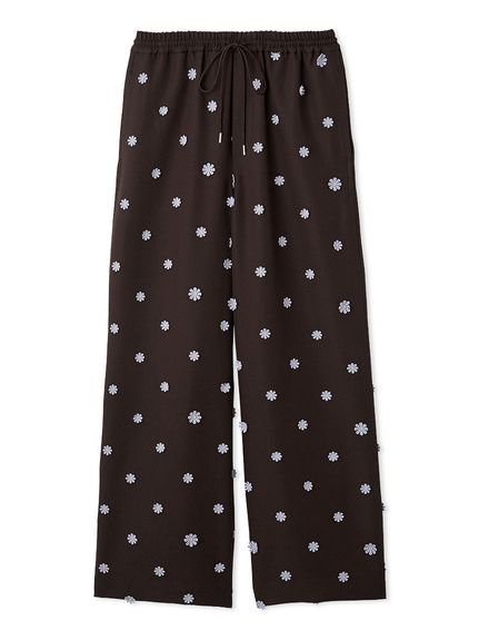 【エミ/emmi】のフラワーエンブロイダリーウエストゴムパンツ インテリア・キッズ・メンズ・レディースファッション・服の通販 founy(ファニー) 　ファッション　Fashion　レディースファッション　Fashion for Women　パンツ　Pants & Trousers　スマート　Smart, Elegant　ポケット　Pocket, Pocket Detail　リラックス　Relax, Relaxed Fit　BRW[058]|ID: prp329100004806817 ipo3291000000034880614