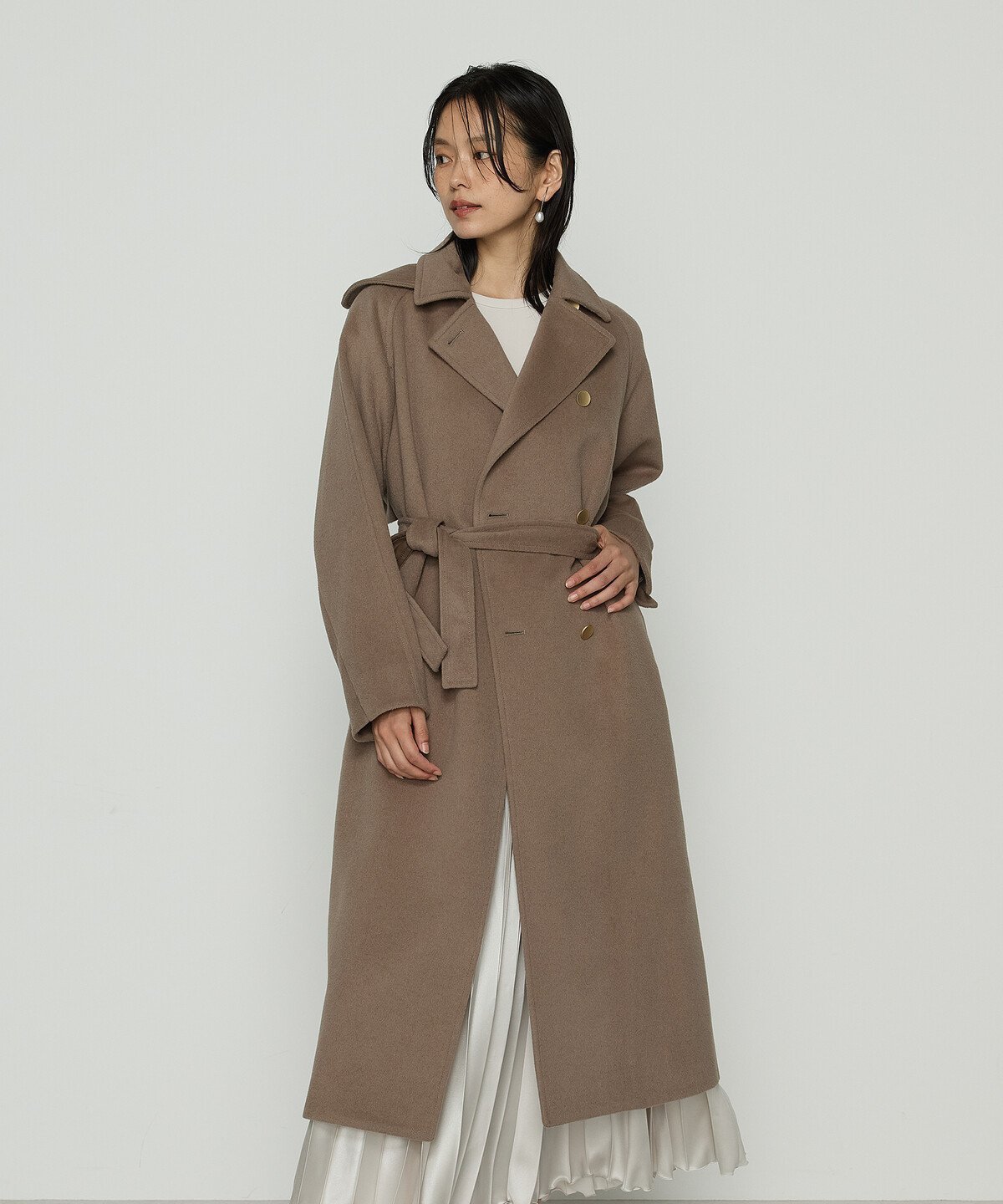 【コムサ/COMME CA】のアンゴラウール ロングトレンチコート インテリア・キッズ・メンズ・レディースファッション・服の通販 founy(ファニー) 　ファッション　Fashion　レディースファッション　Fashion for Women　アウター　Coat / Outerwear Collection　コート・ロングコート・ピーコート　Long Coats, Peacoats & More　トレンチコート / 春秋の定番アウター　Trench Coats　アンゴラ　Angora Knitwear　クラシック　Classic, Timeless Style　スタイリッシュ　Stylish, Fashionable　スリーブ　Sleeve, Long Sleeve / Short Sleeve　トレンチ　Trench, Trench Coat　ドレープ　Drape, Draping Fabric　定番　Standard, Basic Item　パール　Pearl, Pearl Accent　別注　Limited Edition, Custom Order　メタル　Metal, Metal Parts　ヨーク　Yoke, Yoke Design　ロング　Long, Long-Length　おすすめ　Recommended / Our Picks　エレガント 上品　Elegant　14:トープ|ID: prp329100004806842 ipo3291000000034880786