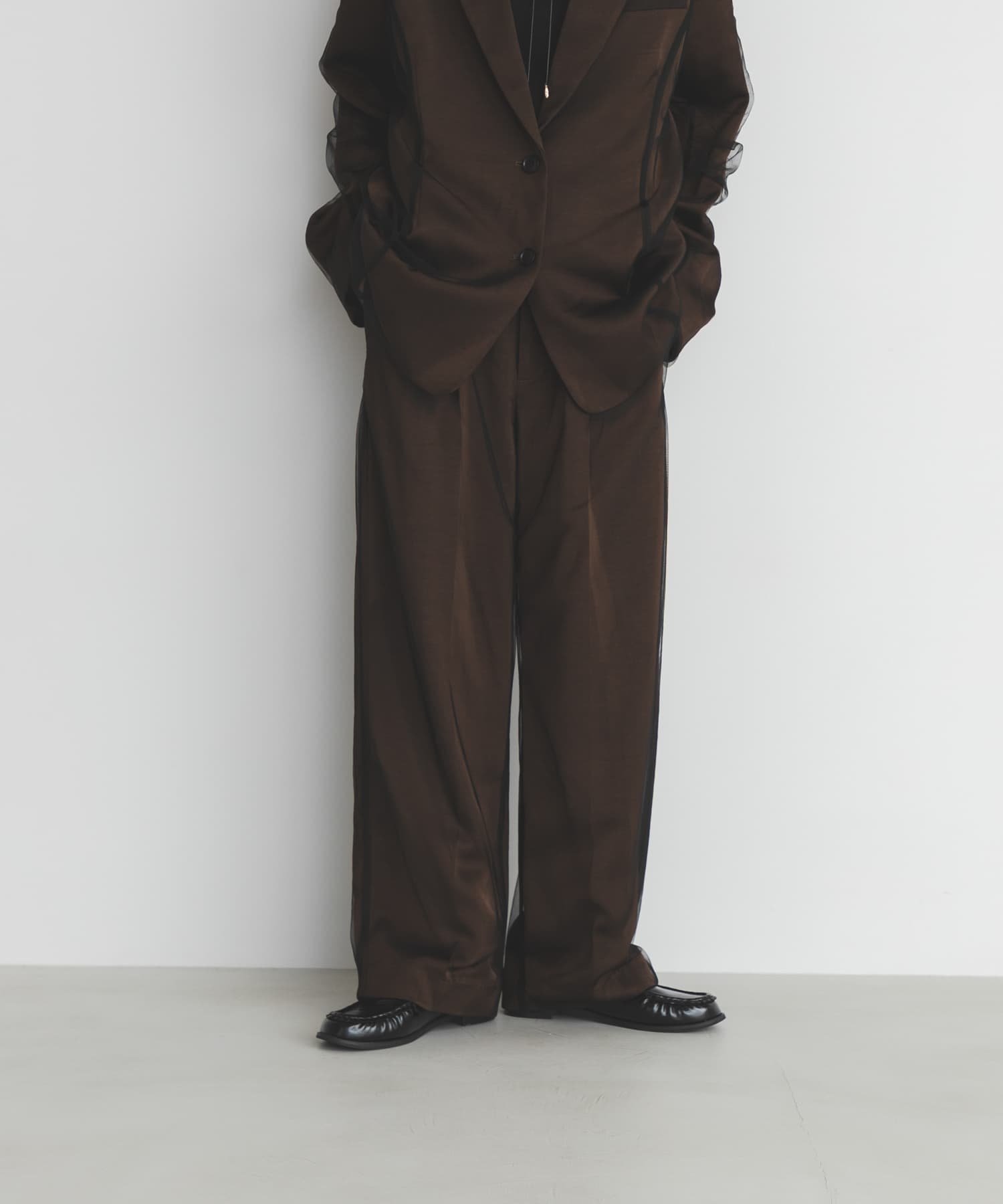 【ケービーエフ/KBF / URBAN RESEARCH】のサテンチュールパンツ インテリア・キッズ・メンズ・レディースファッション・服の通販 founy(ファニー) 　ファッション　Fashion　レディースファッション　Fashion for Women　パンツ　Pants & Trousers　2026年　2026　サテン　Satin, Glossy Fabric　セレモニー　Ceremony　チュール　Tulip, Tulip Motif　夏　Summer　S/S・春夏　SS, Spring/Summer, Warm Season　ブラウン|ID: prp329100004806887 ipo3291000000034881071