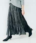 【アンタイトル/UNTITLED】の【ウエストゴム/着映え】ランダムプリーツベロアスカート チャコールグレー|ID: prp329100004806920 ipo3291000000035096885