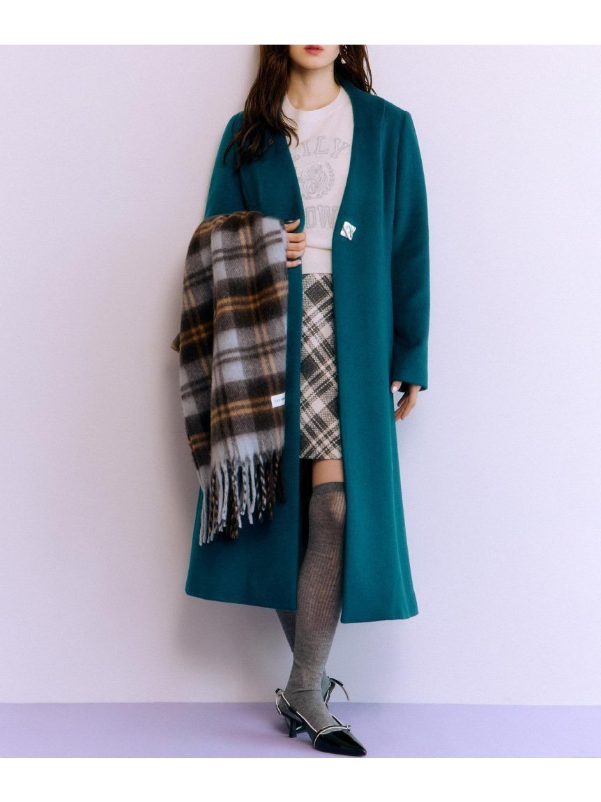 【リリーブラウン/Lily Brown】の【WEB限定サイズあり】チェスターコート インテリア・キッズ・メンズ・レディースファッション・服の通販 founy(ファニー) 　雑誌掲載アイテム　Magazine Picks & Fashion Features　ファッション雑誌　Fashion Magazines　レイ　Ray　キャンキャン　CanCam　ファッション　Fashion　レディースファッション　Fashion for Women　アウター　Coat / Outerwear Collection　コート・ロングコート・ピーコート　Long Coats, Peacoats & More　チェスターコート・ロング丈アウター　Chester Coats / Chesterfield Long Coats　1月号　January Issue　12月号　December Issue　スマート　Smart, Elegant　雑誌　Magazine, Fashion Magazine　チェスターコート　Chester Coat, Long Coat　定番　Standard, Basic Item　人気　Popular, Best Seller　パターン　Pattern, Design Print　エレガント 上品　Elegant　BLU[086]|ID: prp329100004806921 ipo3291000000034881315