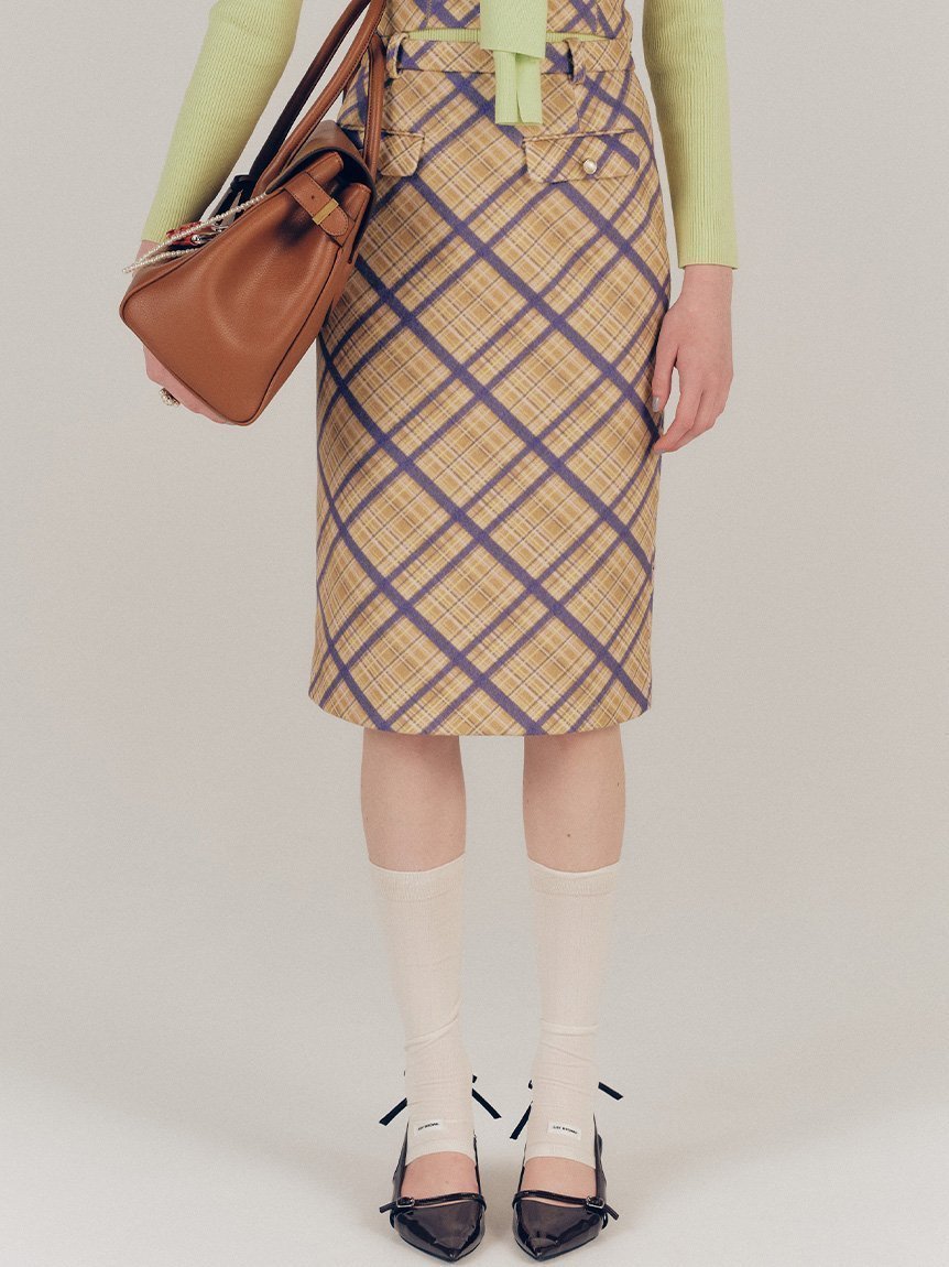 【リリーブラウン/Lily Brown】のウーリーチェックミディスカート 人気、トレンドファッション・服の通販 founy(ファニー) ファッション Fashion レディースファッション Fashion for Women スカート Skirts おすすめ Recommended / Our Picks クラシカル Classical, Vintage-Inspired スマート Smart, Elegant チェック Check, Plaid, Tartan バイアス Bias, Diagonal Cut フロント Front, Front Design プリント Print, Printed Pattern エレガント 上品 Elegant other-1|ID: prp329100004806941 ipo3291000000034881438